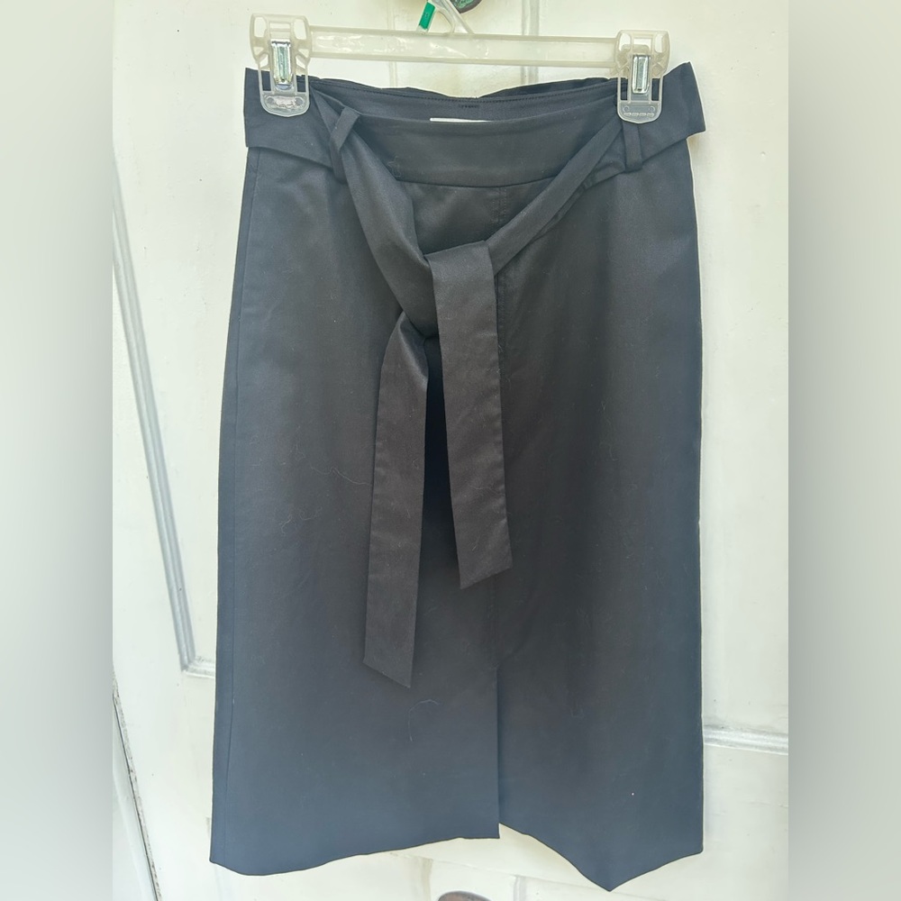 1901 Black Pencil Skirt with Tie Detail